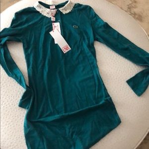 Teal green Lacoste cotton dress